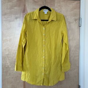 Halston Heritage Linen Shirt in Vibrant Yellow